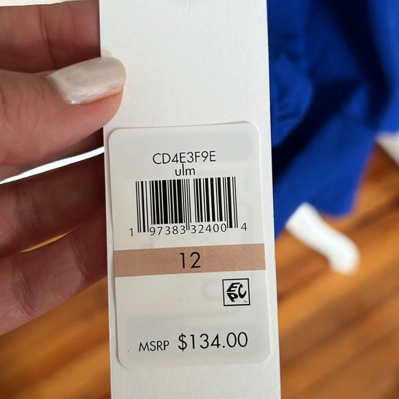 Calvin Klein Blue Casual Button Front Dress - Size 12 - Picture 7 of 10